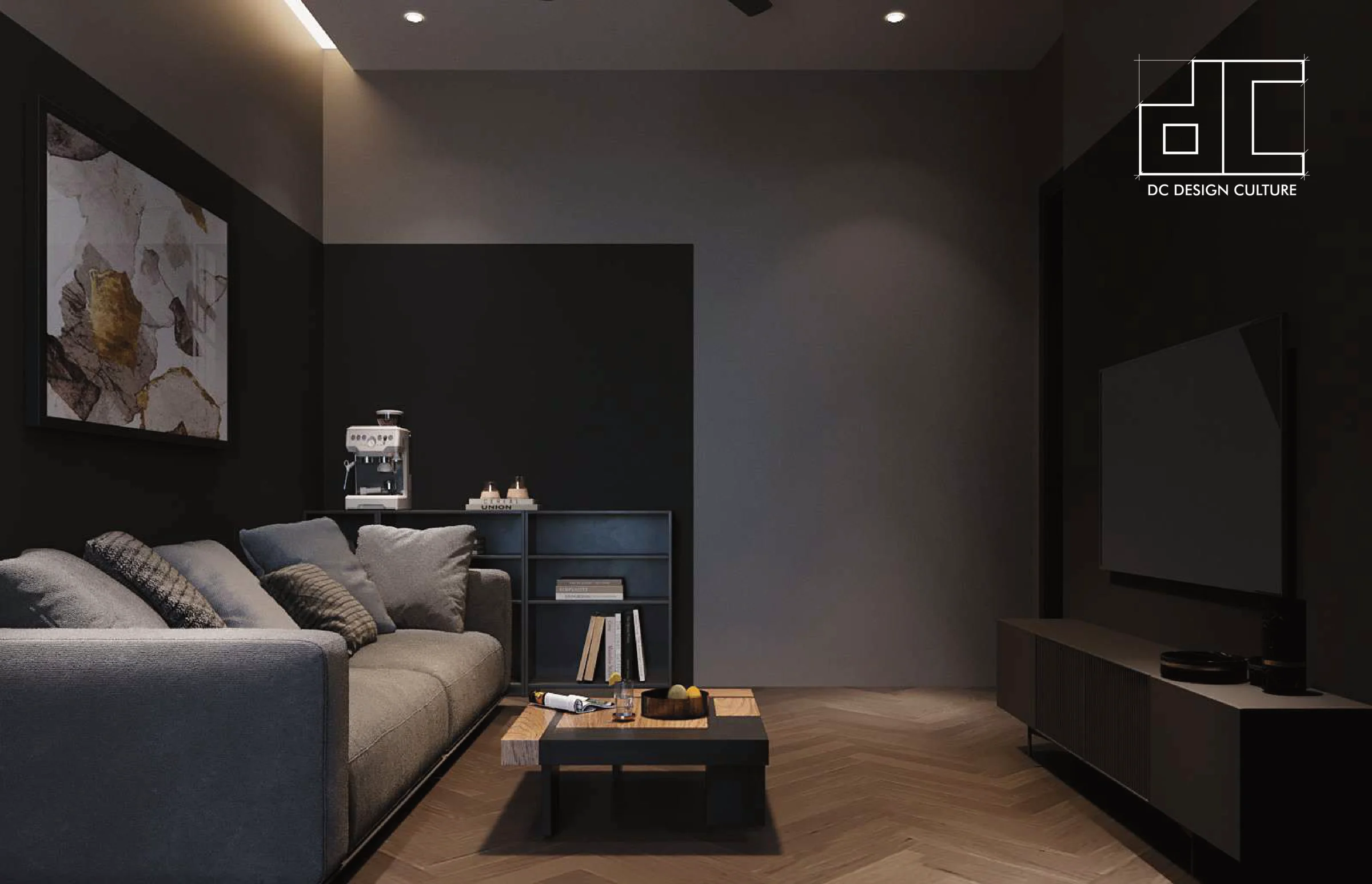 Aurora Sentral — secondary lounge and media wall
